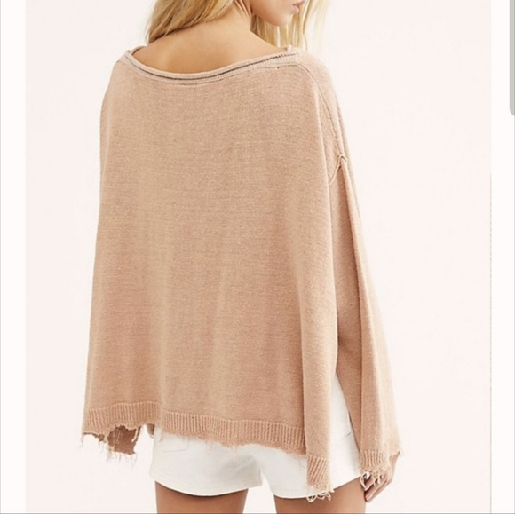 Free People Prism Solid Oversized Sweater Size Small in Tan - Picture 2 of 11